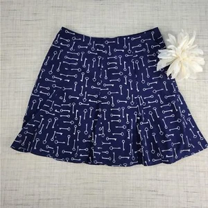 Minigonna Banana Republic stampa chiave blu navy taglia 2 - Foto 1 di 7