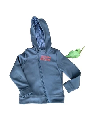 Under Armour Storm 全拉链跑步运动连帽夹克女孩 S 码灰色  — 第 1/4 张图片