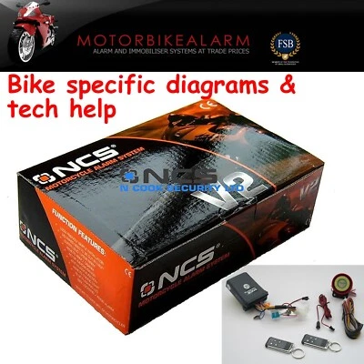 NCS V2 MOTORBIKE BIKE MOTORCYCLE ALARM & IMMOBILISER REMOTE CONTROL START Foto 1 de 4