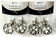 Cambria Premier Birdcage Finials Brushed Nickel Use With Rods Holdbacks 58108