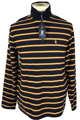 Sudadera Izod Para Hombre Mediana Acampanada Divertida Rayas 1/4 Cremallera Nueva Foto 1 de 4