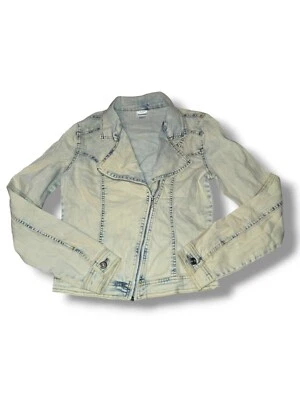 Chaqueta de Moto Vaquera Xhilaration Niñas Talla XL 14/16 Azul Lavado Claro Cremallera Completa Foto 1 de 4