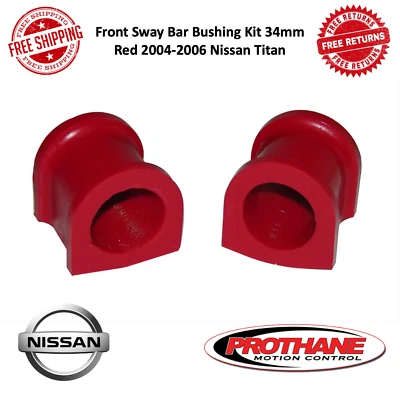 Комплект втулок протановой передней стабилизатора подвески 34 мм красный для 2004-2006 Nissan Titan 2WD 4WD - Изображение 1 из 4