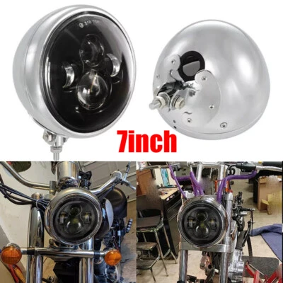 Faro LED de 7 pulgadas haz alto/bajo + cubo de carcasa para Yamaha V-Star XVS 1100 950 Foto 1 de 4