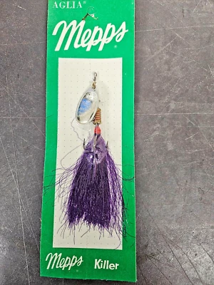 Nuevo en paquete: Mepps 3 AGLIA púrpura vintage sin pescar con cuchara plateada Foto 1 de 3