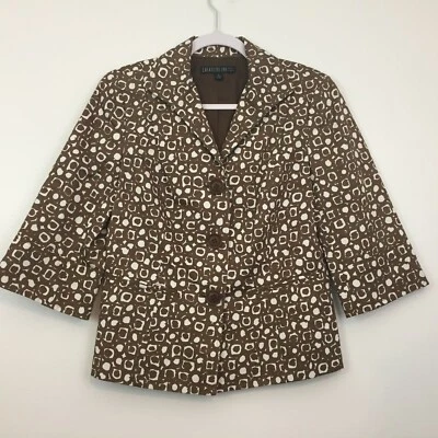 Blazer Y2K LAFAYETTE 148 NEW YORK Mujer Talla 6 Marrón Oficina Sirena Cottagecore Foto 1 de 4