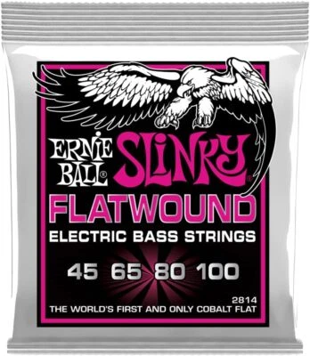 Ernie Ball Super Slinky Flatwound Electric Bass Strings - 45-100 Gauge
