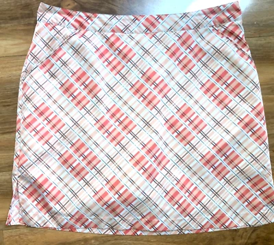 Saia Shorts Coral Bay Golf Feminina Laranja Preto Branco Poli Tamanho 12 Boa - Imagem 1 de 4