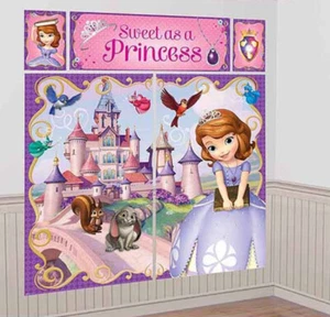 SOFIA THE FIRST Scene Setter HAPPY BIRTHDAY party wall BACKDROP KIT 6' Disney - Picture 1 of 2