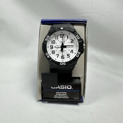 CASIO CAS105 3-Hand Analog 100m Water Resistant Rotating Bezel Day Date Display - Image 1 of 4