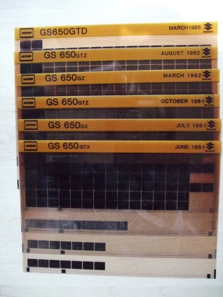 6 Genuine Suzuki GS650GTX/GX/GTZ/GZ/GTZ/GTD 1981-85 Motorcycle Parts Micro Fiche - Image 1 of 1