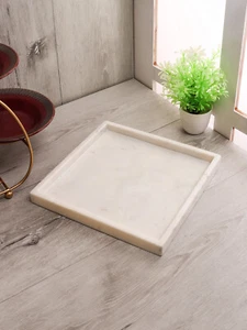 Marble Serving Tray, White Tray, Vanity Tray, Kitchen Tray  Handmade in India - Foto 1 di 6