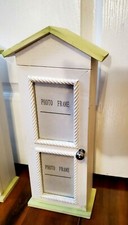 Childrens Girls Room Small White Hanging Curio Cabinet Shelf Glass Photo Cute!