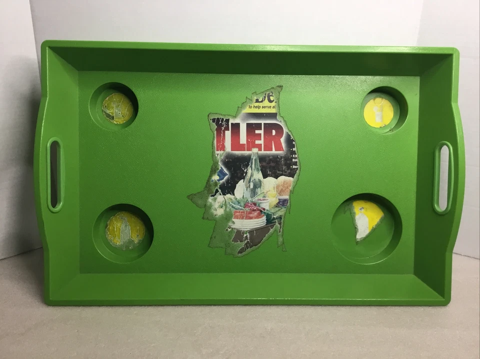 VINTAGE The Little Butler Large Deluxe Plastic Serving Tray Green - Image 1 of 4