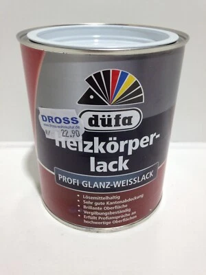 Düfa Meffert Heizkörperlack Weißlack Weiß vergilbungsbeständig Glanz 0,75/2,5 L