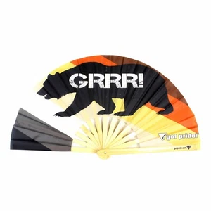 Bear GRRR Large Bamboo Folding Clack Fan for Raves Nightclubs Pride Parades - Picture 1 of 7