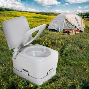 3.2 Gallon RV Portable Toilet 12L Flush Pump Camping Travel Commode Potty Indoor - Picture 1 of 14