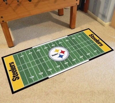 Alfombra de corredor de campo de fútbol americano Pittsburgh Steelers - Alfombra con licencia NFL de 72"x30" Foto 1 de 4