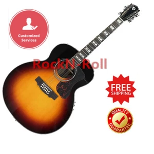 Sunburst 12strings Acoustic Guitar 20 frets Gu-brand NO EQ Free Ship - Picture 1 of 9