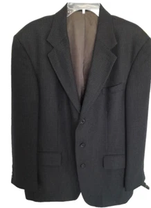 Oscar de La Renta Sports Coat Mens 42R 100% Wool Navy/Green Houndstooth Vtg - Picture 1 of 8