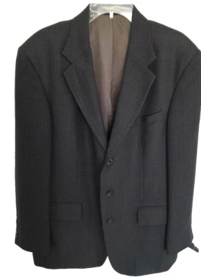 Abrigo deportivo Oscar de La Renta 42R para hombre 100 % lana azul marino/verde pata de gallo de colección Foto 1 de 4