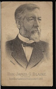 1884 Republican Presidential Candidate James Blaine Maine Bufford Election Card