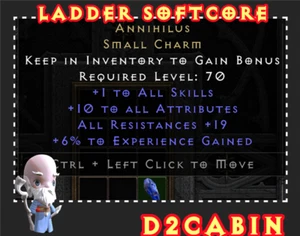 Diablo 2 D2R SCš„Ladderš„Annihilus Anniš„Small Charm All Levelš„PC/SWITCH/PS - Picture 1 of 1