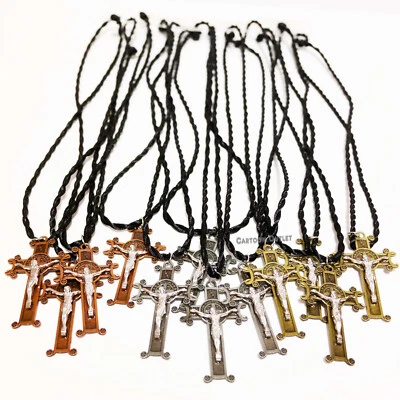 12 Communion Necklace Metal Cross Crucifix Favors Recuerdos Bautizo Comunion - Image 1 of 4