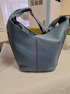 Hammitt Tom Zip Shoulder Hobo Bag Curated Blue with Gunmetal Studs Newest - Picture 1 of 9