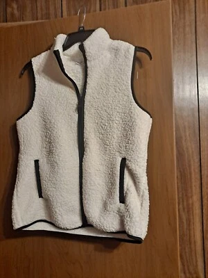 Chaleco Time N Tru Sherpa Lg para mujer blanco/negro Foto 1 de 3