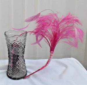 Diadema Fascinador Pluma Cuentas Rosa - Boda; Carreras; Fiesta - Liquidación - Imagen 1 de 9