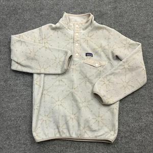 Patagonia Synchilla Snap T Fleece Jacket Girl’s Size Large (12) Beige - Picture 1 of 8