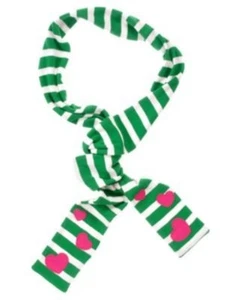GYMBOREE I LOVE SOCCER GREEN  HEART STRIPE SCARF NWT-OT - Picture 1 of 1