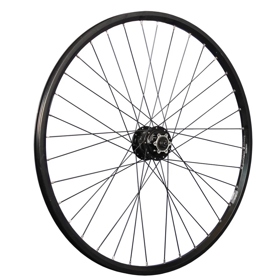 Laufrad 28 29 Zoll Vorderrad Hohlkammer geöst Nabendynamo Shimano Disc schwarz - Bild 1 von 4
