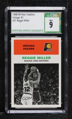 Fleer Tradition Vintage '61 1998-99 Reggie Miller #31 CSG 9 como nuevo patio Foto 1 de 2