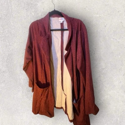 Blazer Lularoe 2XL Gwen Relajado Sólido Granate Tweed Nuevo con Etiquetas Foto 1 de 4