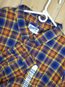 Duluth Trading Co Herren 5XL blau gelb kariert frei schwingendes Flanellhemd neu mit Etikett neu - Bild 1 von 9