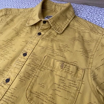 VTG Altamont Button Up Shirt Men’s M (Small) Short Sleeve Yellow Cotton Wave SF - Image 1 of 4
