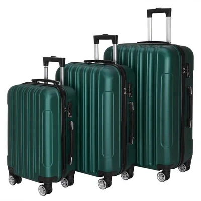 Nuevo 3x Juego de Equipaje Giratorio de Viaje Bolsa ABS Trolley Maleta de Mano con TSA Verde Foto 1 de 4