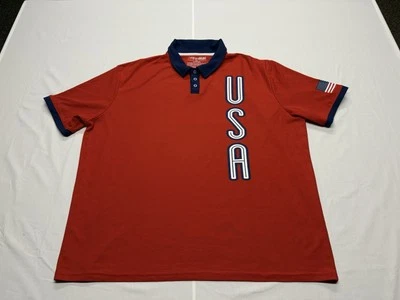 Fifth Sun Brand Team USA Red Men’s Performance Polo Shirt Size 2XL - Image 1 of 4