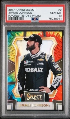 2017 Panini Select Racing JIMMIE JOHNSON Tie-Dye Prizm /24 PSA 10 - Image 1 of 2