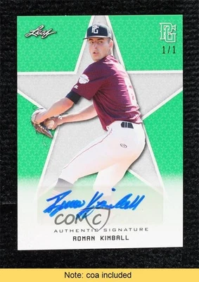 2020 Leaf Perfect Game National Showcase 1/1 Roman Kimball #BA-RK1 Auto 0bz - Image 1 of 3