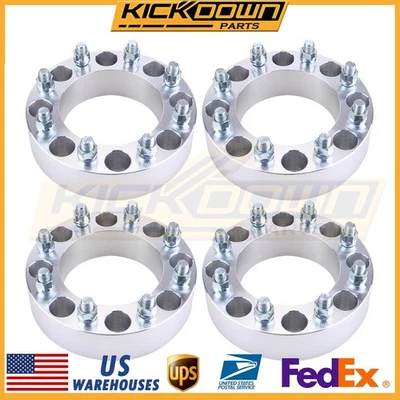 4pcs Silver 2-inch Wheel Adapters 8x170 Hubcentric Spacers 125mm Bore 14x2 Bolts - Image 1 of 4