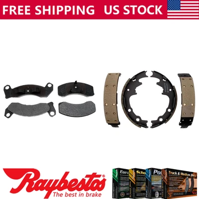 Kit dianteiro traseiro pastilhas de freio metálicas e sapatas de freio para 1987-1993 Ford Mustang - Imagem 1 de 4