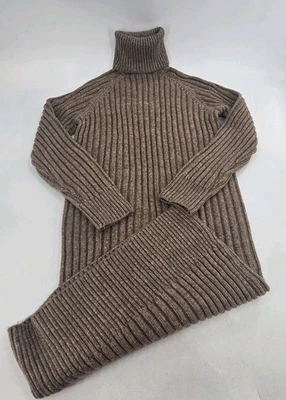 H&M SWEATER TURTLENECK MIDI DRESS WOMEN'S SIZE XS BROWN - Image 1 of 4