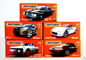Matchbox Power Grabs - Porsche / Mazda CX-5 / Mazda MX-5 / Subaru SVX / Plymouth Savoy. - Bild 1 von 6