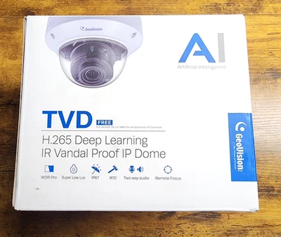 Cámara domo IP GeoVision GV-TVD4810 AI 4 MP | H.265 IR a prueba de vandalismo | NUEVA Foto 1 de 4