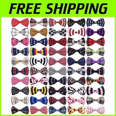 Venta al por mayor paquete de 50 pajaritas de poliéster suave para perros - perfectas para razas grandes Foto 1 de 4