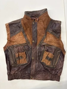 Vintage leather waistcoat 54" chest (3538) - Picture 1 of 3