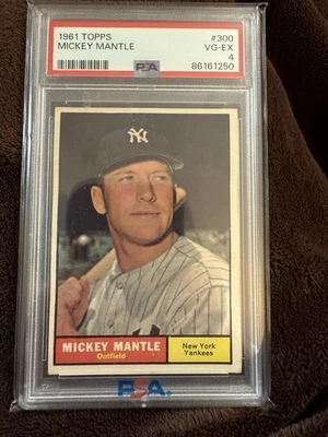 Topps 1961 - Mickey Mantle #300 en muy buen estado-ex PSA 4 Foto 1 de 2